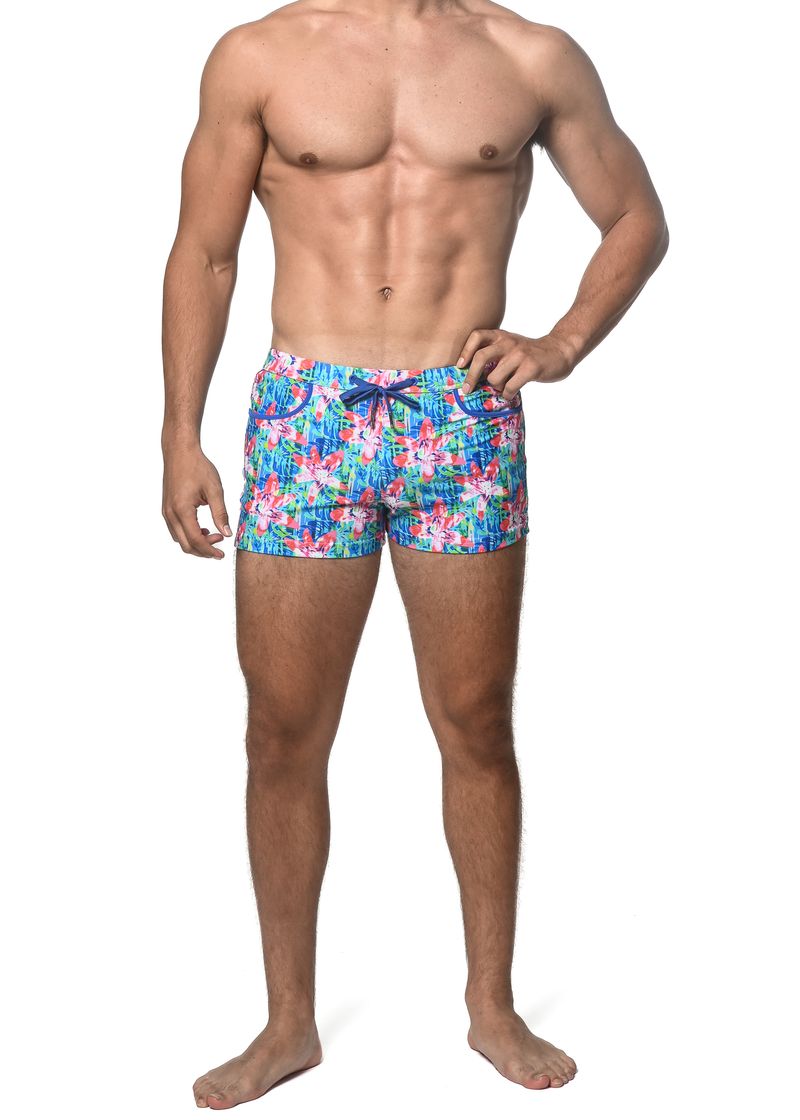 FUCHSIA/OCEAN FLORAL COAST SWIM SHORTS