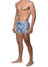 FUCHSIA/OCEAN FLORAL COAST SWIM SHORTS