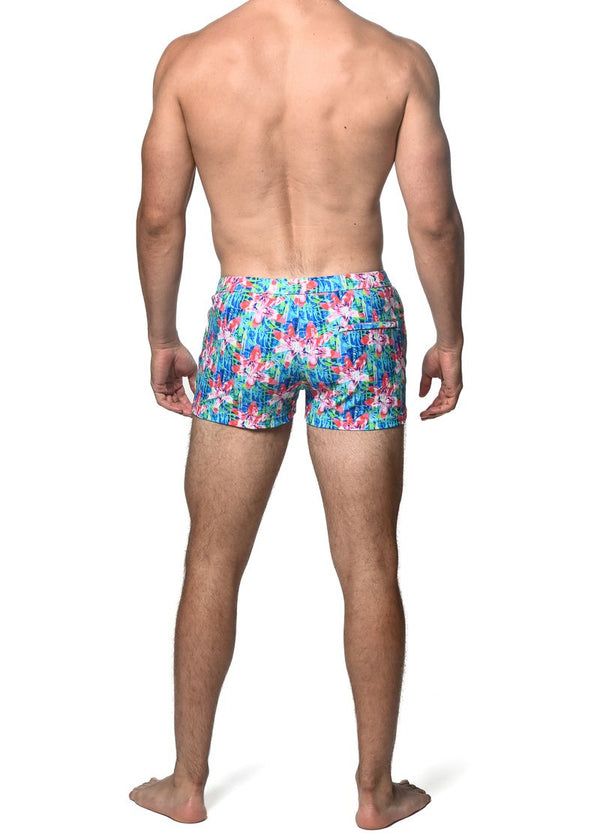 FUCHSIA/OCEAN FLORAL COAST SWIM SHORTS