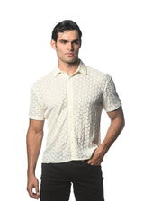 ECRU ARROWS GOSSAMER STRETCH KNIT SHORT SLEEVE SHIRT ST-24044