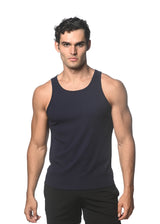 NAVY SOLID RIB COTTON/TENCEL TANK TOP ST-16004-01