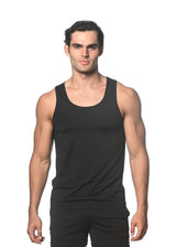 BLACK TEXTURED MESH PERFORMANCE TANK TOP ST-283