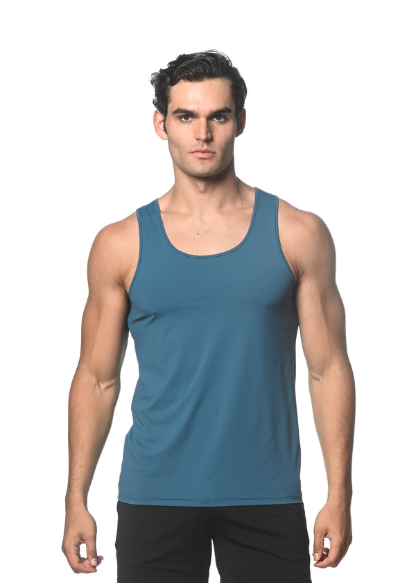 TEAL TEXTURED MESH PERFORMANCE TANK TOP ST-283