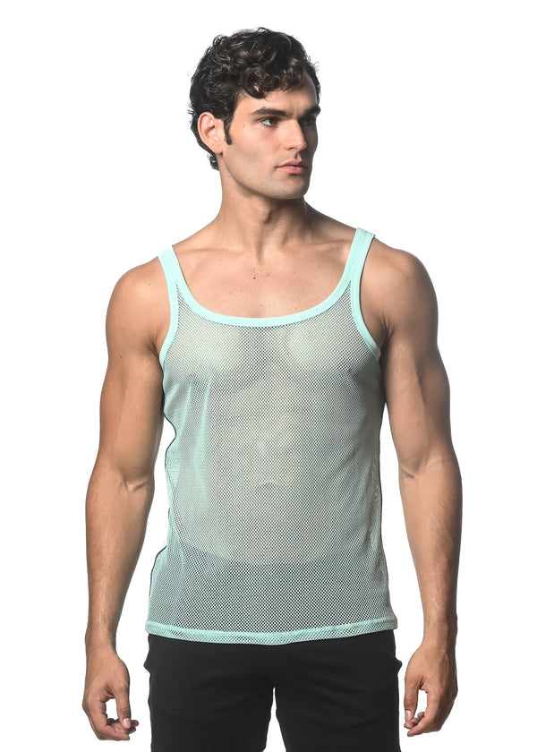 MINT STRETCH MESH TANK WITH SIDE TAPE ST-11120