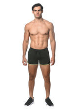 DEEP PINE/LIME SPRINTER 3.5 INSEAM GYM SHORT W/CONTRAST ZIPPER STA-10505-01