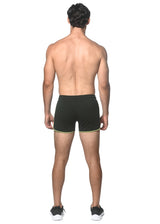 DEEP PINE/LIME SPRINTER 3.5 INSEAM GYM SHORT W/CONTRAST ZIPPER STA-10505-01