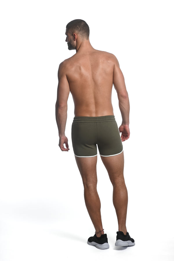 ARMY SPRINTER 3.5" INSEAM STRETCH GYM SHORTS W/ HEAT WELD ZIPPERS