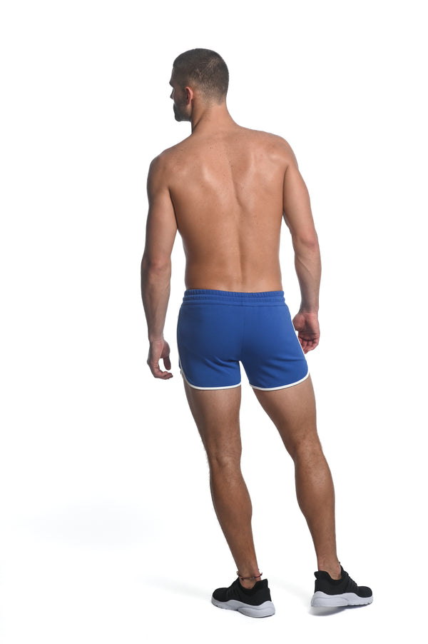 COBALT SPRINTER 3.5" INSEAM STRETCH GYM SHORTS W/ HEAT WELD ZIPPERS