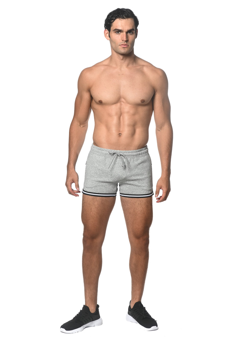 GREY COURT 3.5 INSEAM GYM SHORT W/TAPING STA-10508