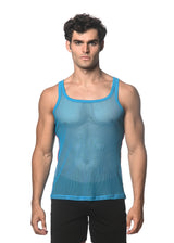 CYAN STRETCH MESH TANK WITH SIDE TAPE ST-11120