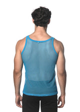 CYAN STRETCH MESH TANK WITH SIDE TAPE ST-11120