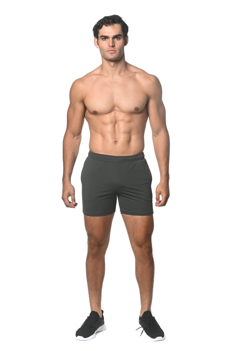 SAGE/BLACK STRIPE PERFORMANCE SHORTS ST-1466-90