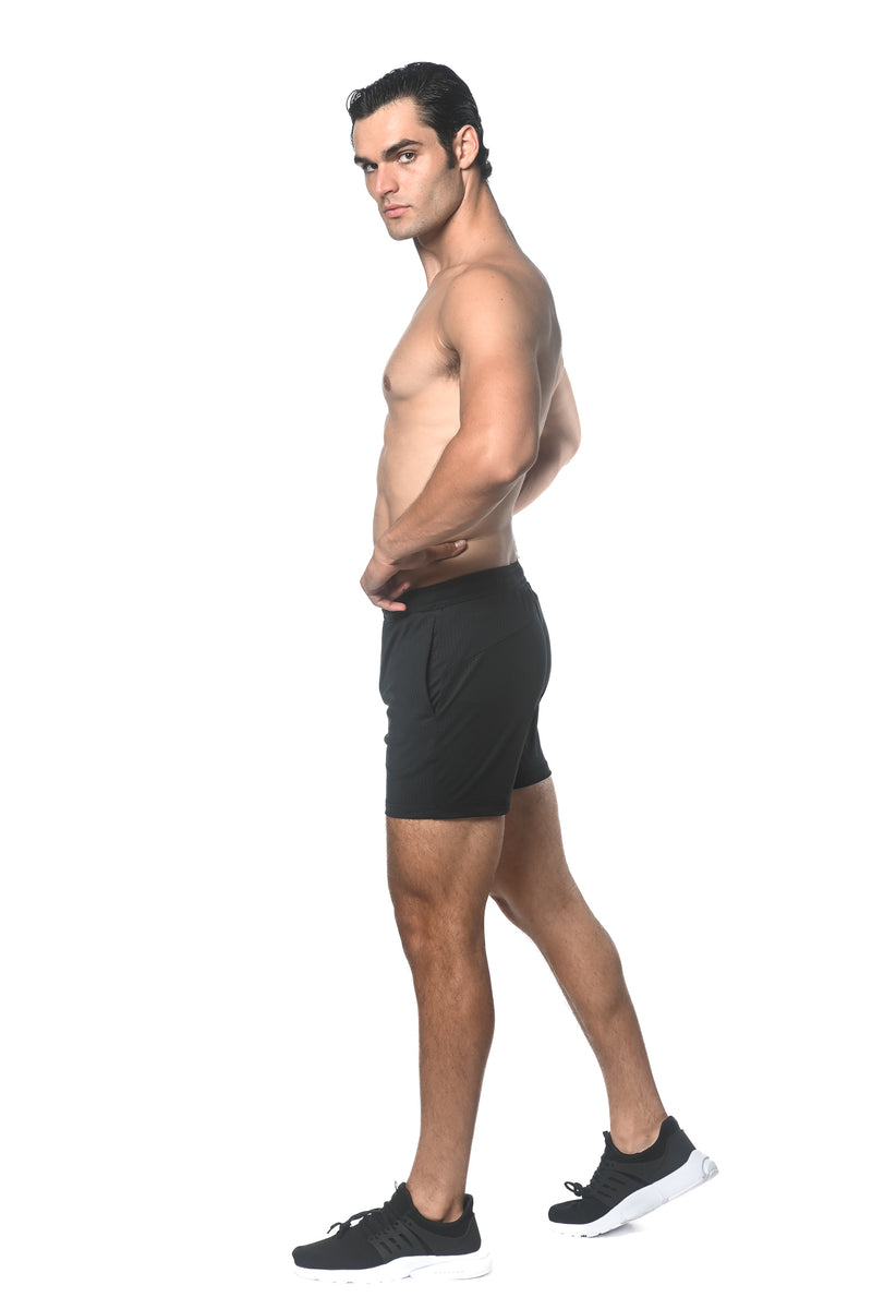 NAVY TEXTURED MESH PERFORMANCE SHORTS ST-1466-92