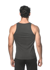 CHARCOAL SOLID RIB COTTON/TENCEL TANK TOP ST-16004-01