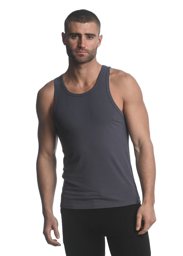 STEEL GREY RIB MODAL TANK  ST-16004