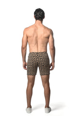 KHAKI/BLACK WAVEY 5" JACQUARD STRETCH KNIT SHORT ST-1932-58