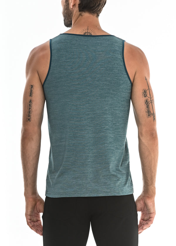 TURQUOISE MICRO MESH PERFORMANCE TANK TOP ST-257