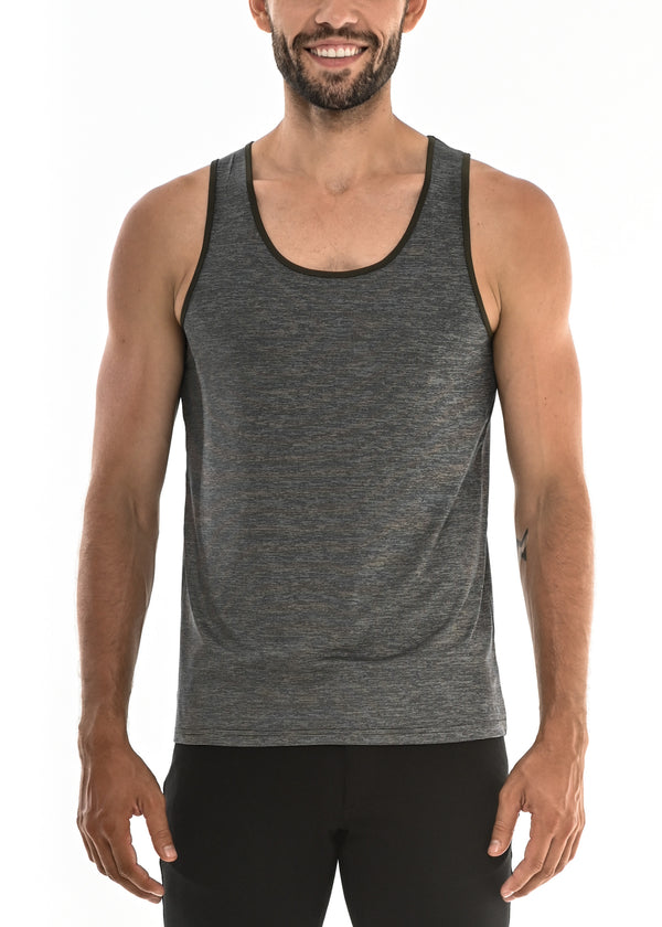 CHARCOAL MICRO MESH PERFORMANCE TANK TOP ST-257