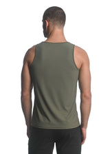 OLIVE TEXTURED STRETCH MESH PERFORMANCE SINGLET ST-279