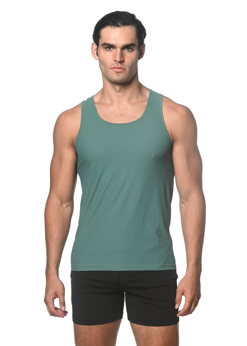 OCEAN TEXTURED STRETCH MESH PERFORMANCE SINGLET ST-280