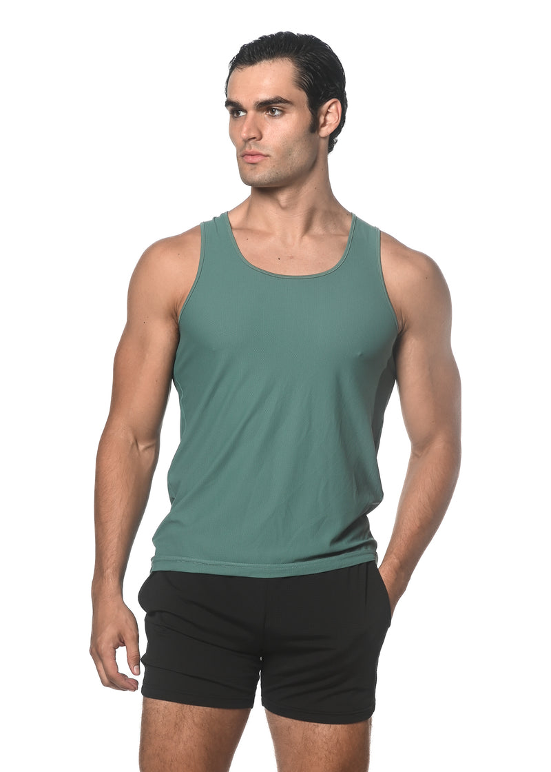 OCEAN TEXTURED STRETCH MESH PERFORMANCE SINGLET ST-280