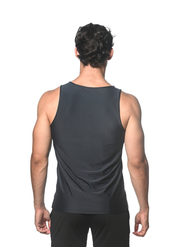 NAVY TEXTURED MESH PERFORMANCE TANK TOP ST-282