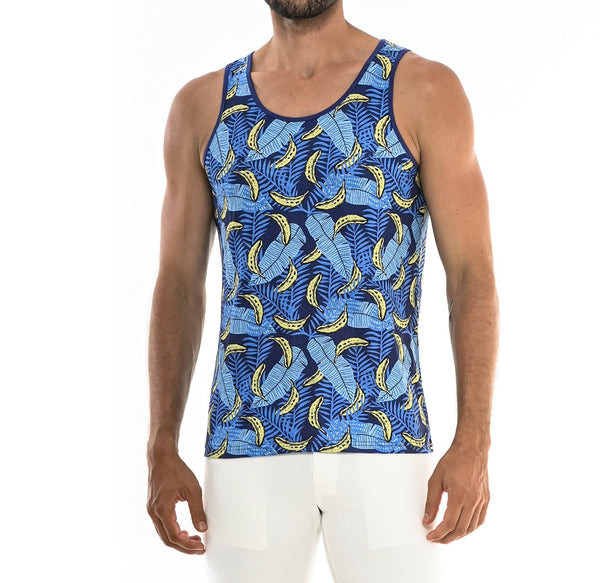 BLUE/YELLOW BANANAS JERSEY KNIT TANK TOP ST-457