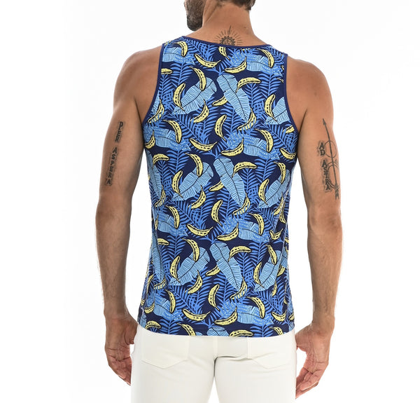 BLUE/YELLOW BANANAS JERSEY KNIT TANK TOP ST-457