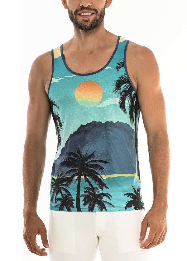 TEAL RIO PARADISE JERSEY KNIT TANK TOP ST-460