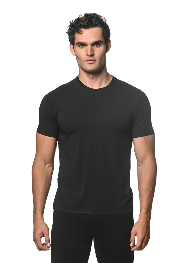 BLACK CREW NECK SHORT SLEEVE JERSEY T-SHIRT ST-74