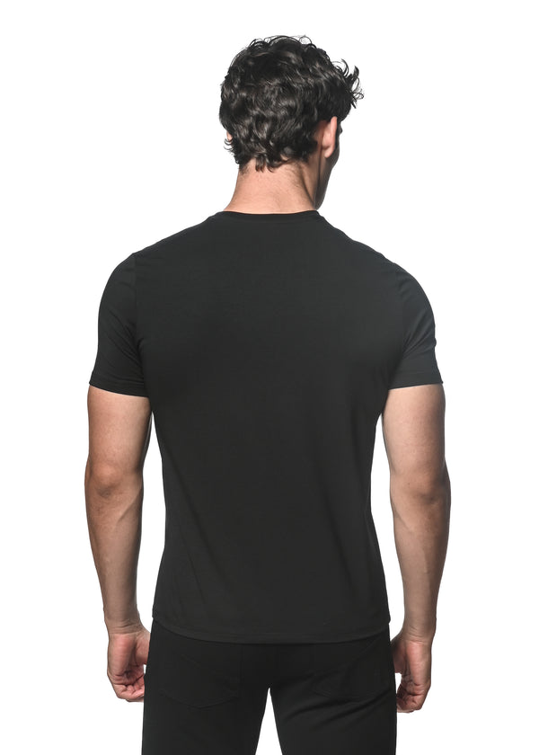 BLACK CREW NECK SHORT SLEEVE JERSEY T-SHIRT ST-74