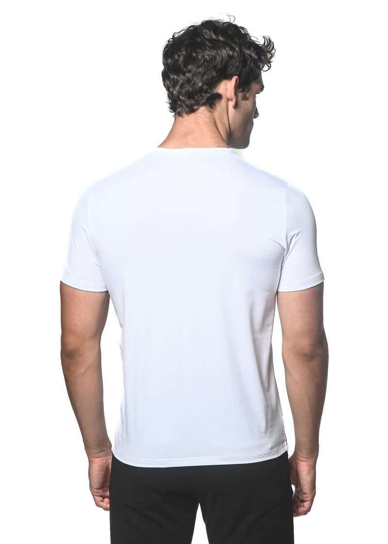 WHITE CREW NECK SHORT SLEEVE JERSEY T-SHIRT ST-74