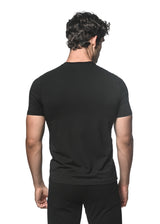 BLACK V-NECK SHORT SLEEVE JERSEY T-SHIRT ST-75