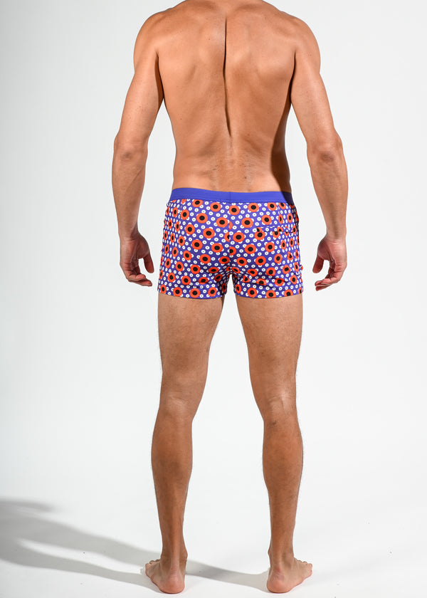 RED/NAVY CIRCLE DOTS COAST SWIM SHORTS W/MESH LINER ST-8007-19- Final Sale