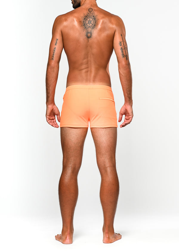 NEON ORANGE SOLID COAST SWIM SHORT ST-8007