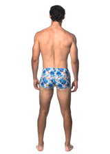 BLUE/YELLOW TROPICS PRINTED SWIM TRUNK ST-8016-22