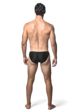 BLACK SOLID SWIM BRIEF W/ SIDE BUCKLE ST-8018