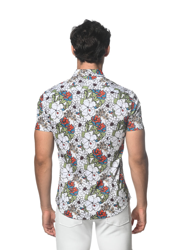 SPROUT/FLAME FAUNA PRINTED KNIT JERSEY SHORT SLEEVE SHIRT SEAMLESS PATTERN ST-9309