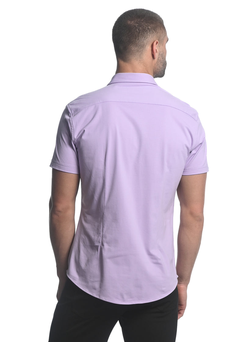 LAVENDER SOLID STRETCH JERSEY KNIT SHORT SLEEVE SHIRT ST-963