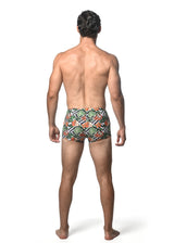 SPRUCE/SIENNA FLORAL PRINTED SWIM TRUNKS ST-8016-25