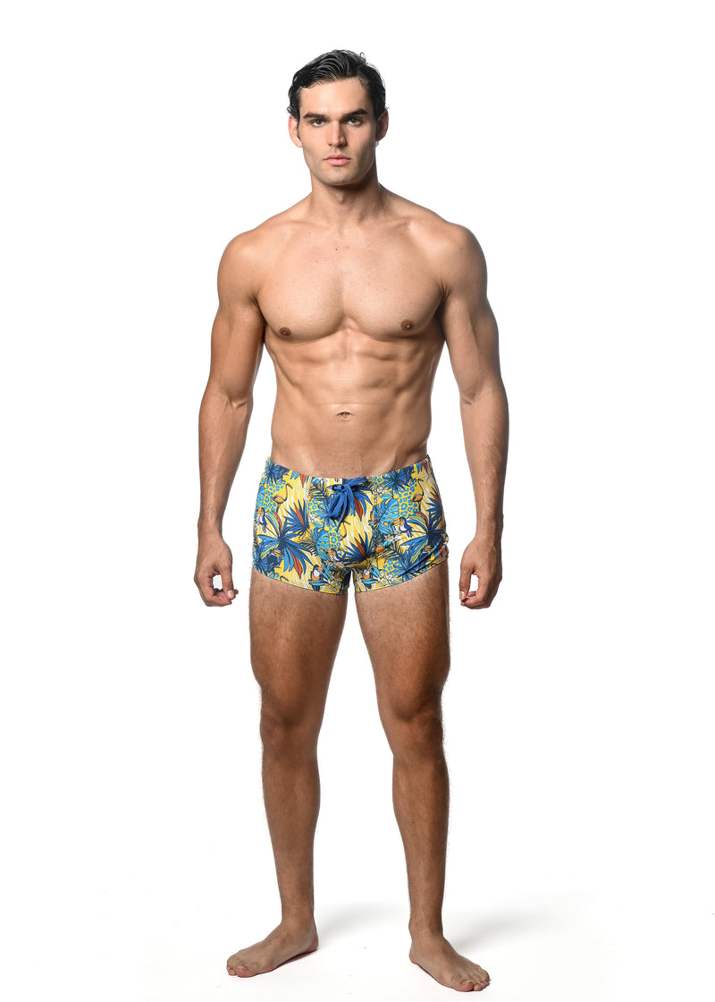 ROYAL/GOLD JUNGLE PRINTED SWIM TRUNKS ST-8016-26