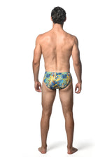 ROYAL/GOLD JUNGLE PRINTED SWIM BRIEF ST-8015-06