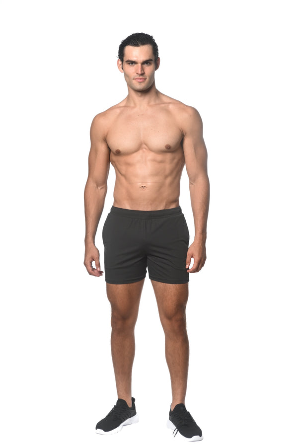 BLACK/GREY STRIPE PERFORMANCE SHORTS ST-1466-90