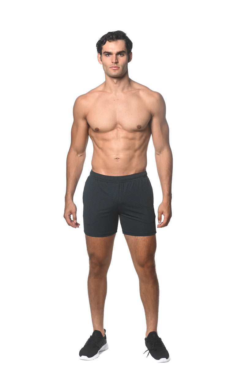 TEAL/BLACK STRIPE PERFORMANCE SHORTS ST-1466-90