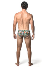 SPRUCE/SIENNA FLORAL PRINTED SWIM BRIEF ST-8015-05