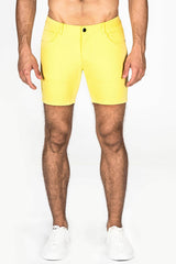 LEMON DROP SOLID 5" INSEAM STRETCH KNIT SHORTS ST-1932 Final Sale