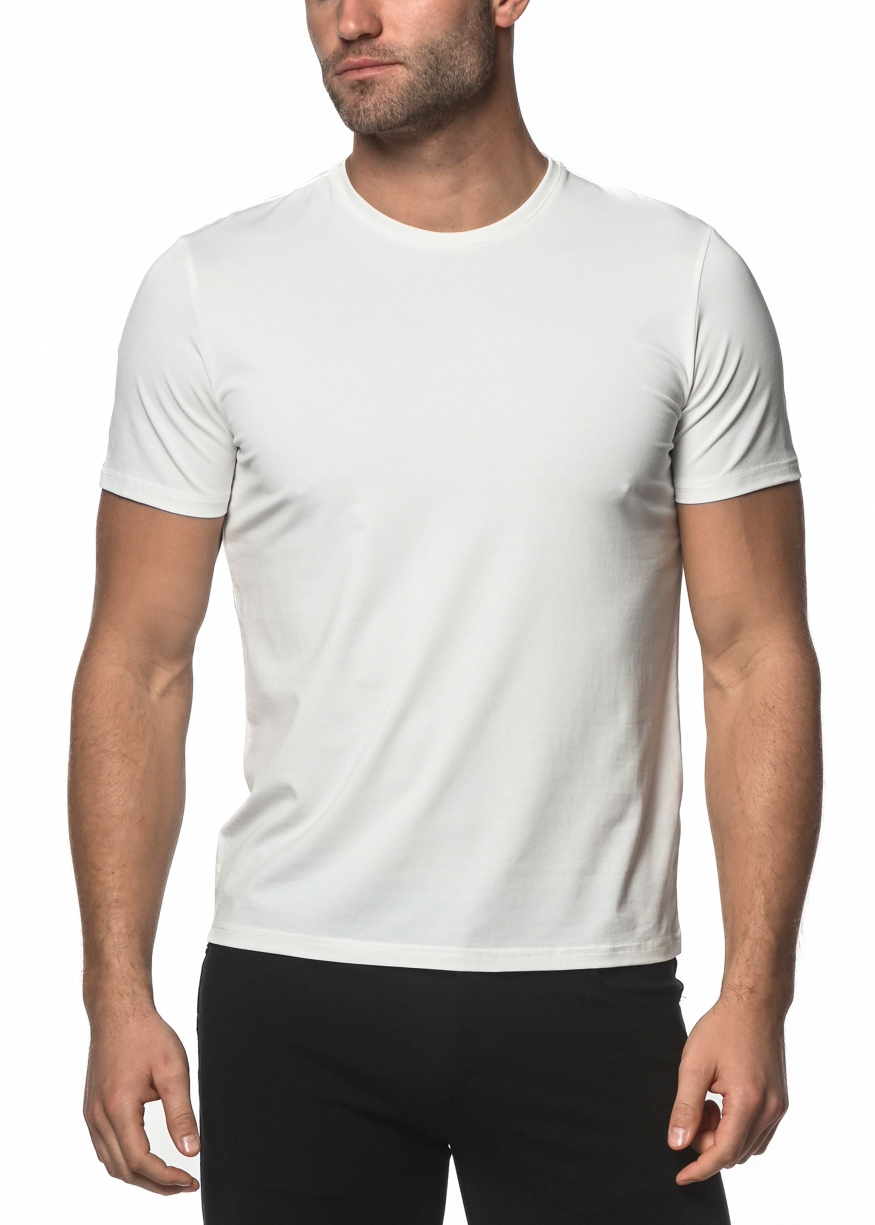 ST33LE – OFF WHITE CREW NECK SHORT SLEEVE JERSEY T-SHIRT ST-60