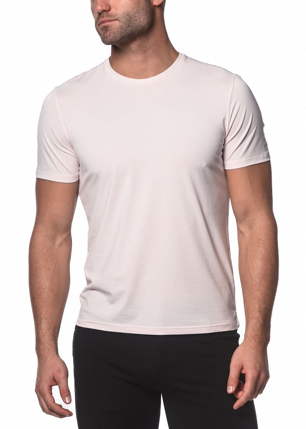 PALE PINK CREW NECK SHORT SLEEVE JERSEY T-SHIRT ST-60